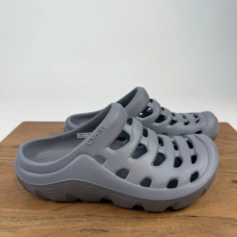 New‎ Big Kids Oboz Unisex Whakata Coast Gray Slip On Clogs Mules Shoes Size 3 Y